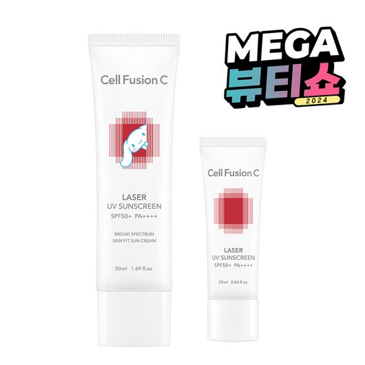 셀퓨전씨 산리오캐릭터즈 레이저 유브이 썬스크린 SPF50+ PA++++ + UV썬 25ml, 1세트