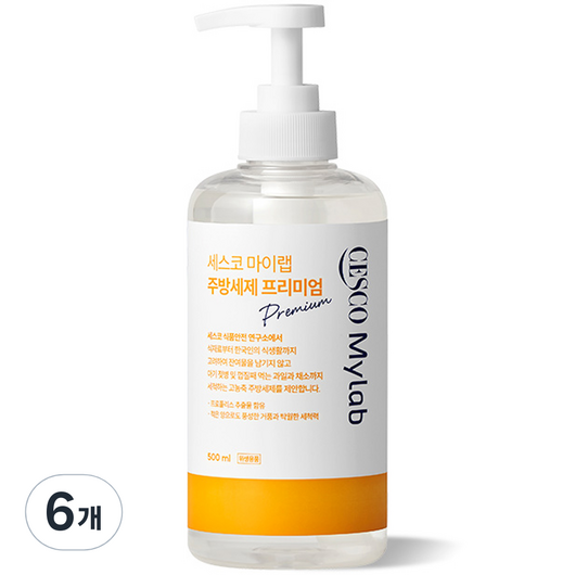 세스코 마이랩 주방세제 프리미엄, 500ml, 6개