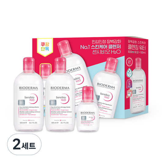 바이오더마 센시비오 클렌징 H2O 500ml x 2p + 100ml, 2세트