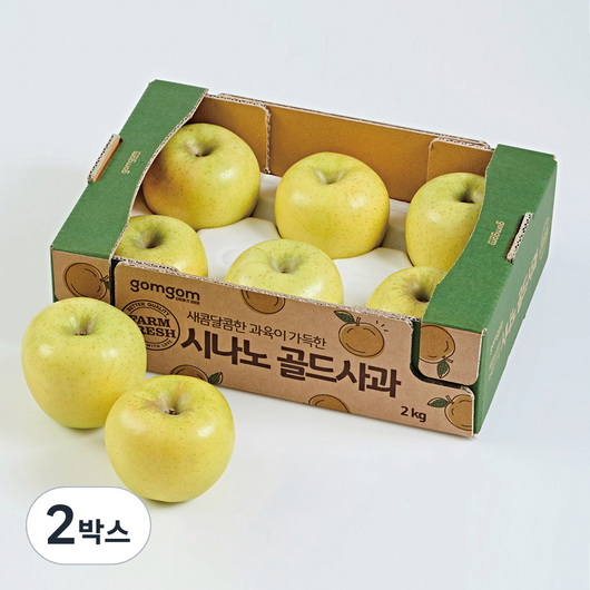 곰곰 시나노골드 사과, 2kg(중대과), 2개