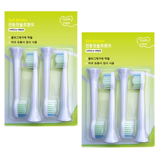 토비메모리 필립스 소닉케어 다이아몬드 클린 칫솔 리필모 4p, HX6064, 2개 필립스칫솔모hx6064