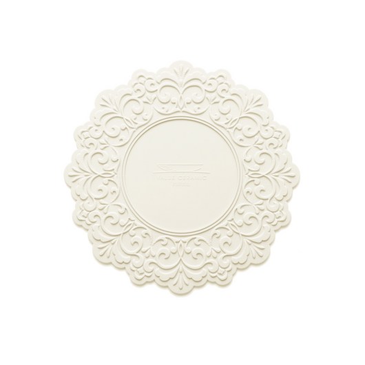 벨류세라믹 아멜리아 플레이트 실리콘 테이블매트, 화이트, 소(지름 25cm)