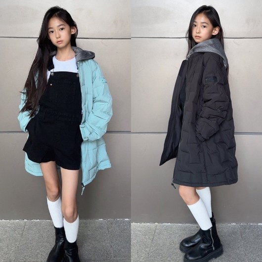 [백화점정품] 블랙야크키즈 점퍼 제일 많이 입는 중경량 롱다운 롱클로버중경량다운