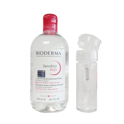 바이오더마 센시비오 H20 500ml + 휴대용 펌프공병 100ml, 1개