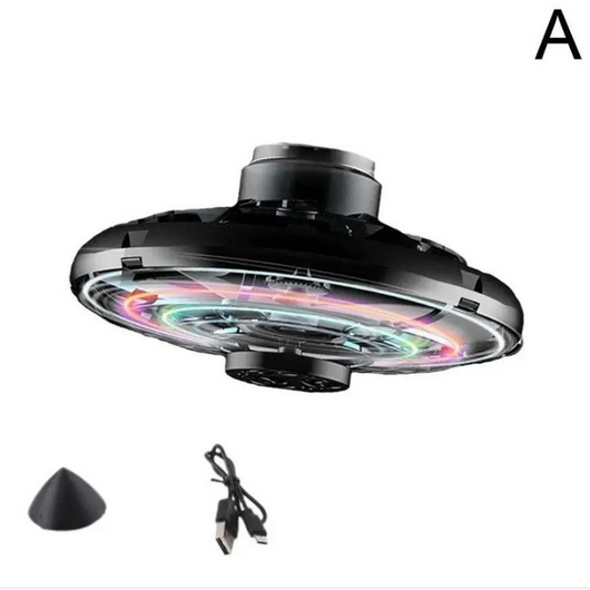 플라잉 스피너 UFO 부메랑 미니 드론 크리스마스 생일 선물 LED 라이트 학생 성인 피젯 토이, Black, 1개