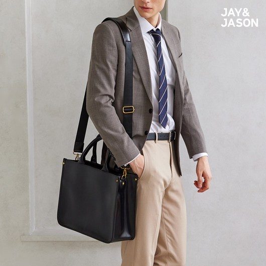 [제이앤제이슨] 남자 직장인 스탠다드 소가죽 정장 비즈니스 노트북 사무용 서류 가방 크로스백