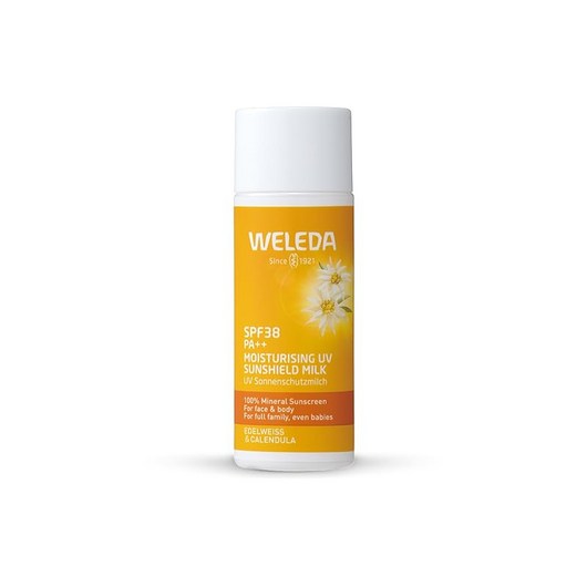 공식 WELEDA(베레다) 에델바이스 UV 프로텍트 밀크 50mL SPF38 PA++ 선크림 전신용 무색소 케미컬 아기 민감성 피부 스킨 케어 천연 유래 성분 오가닉