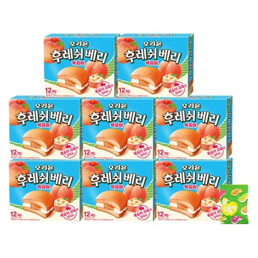 오리온 후레쉬베리 복숭아맛 336g (사은품 증정), 8개