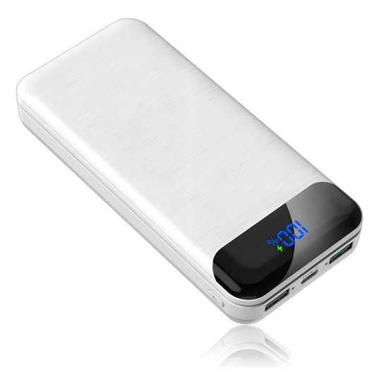 KLIFE 대용량 고속충전 보조배터리 20000mAh 퀵차지 3.0 PD 23W LCD 잔량표시, 화이트, PD-Q2