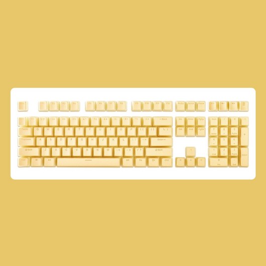 타닥 푸딩 LED투과 PBT OEM 이중사출 2U쉬프트 포함 키캡 129키, 옐로우