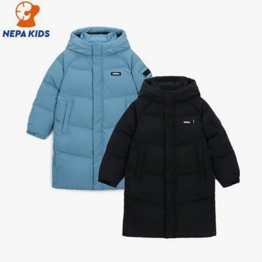 네파키즈 키즈 주니어 점퍼 자켓 다운 24FW 후드 일체형 롱 기장 수퍼 덕다운 재킷 KK
