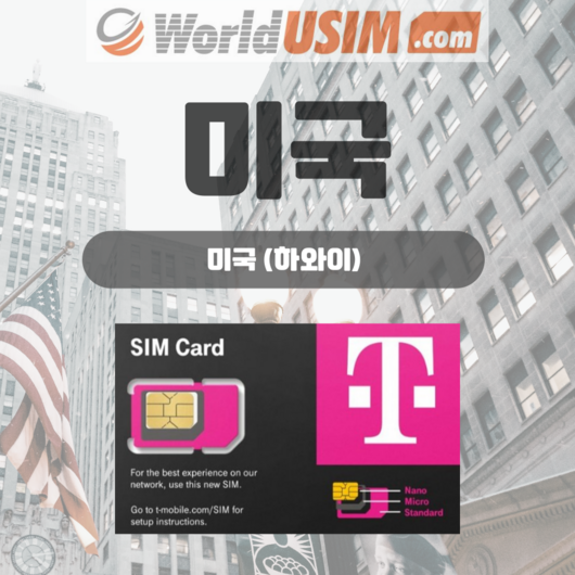미국유심 티모바일 5G속도 데이터 무제한 현지통화 무제한, 2일, 1개