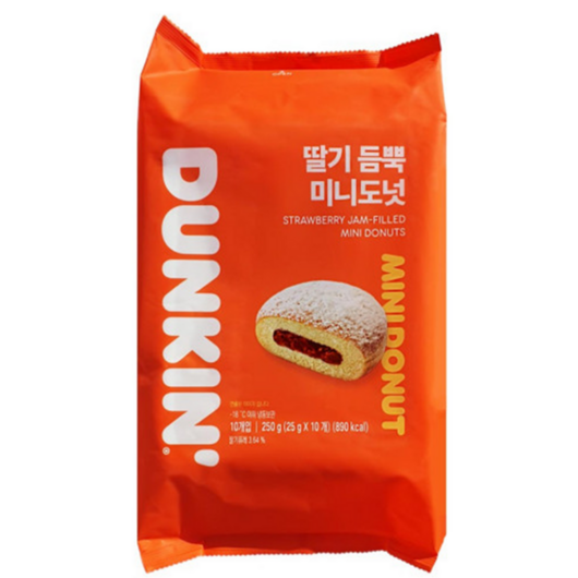 던킨 딸기듬뿍미니도넛25g, 250g, 3개