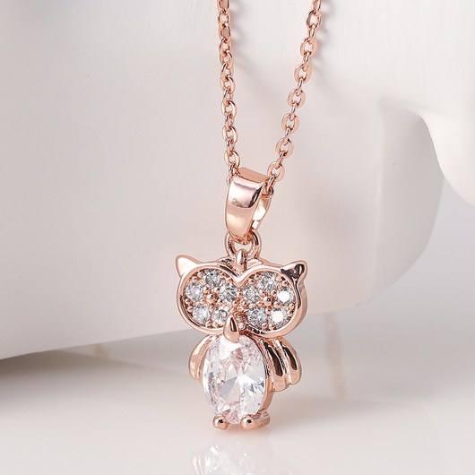 14K 골드 도금 글렘부엉이 큐빅 목걸이 아동금목걸이 14K 골드 도금 글렘부엉이 큐빅 목걸이 아동금목걸이