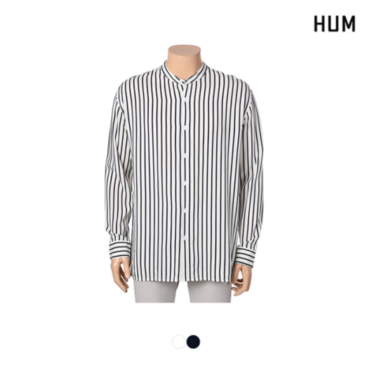 HUM HUM 남) 헨리넥 프린트 스트라이프셔츠(FHNECSL114M)