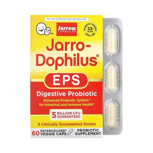 자로우포뮬러스 Jarro Dophilus EPS 100억 베지캡슐 60정 제로우 도파러스 Jarrow Formulas Jarro-Dophilus, 1개