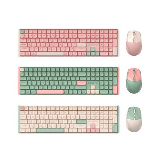 GDEVIL GDEVIL MK850W 무선 기계식 키보드 마우스 세트 (민트)