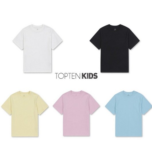 탑텐키즈 24년 SS 공용 에센셜 USA 코튼 반팔 티셔츠 MKE5TS3902