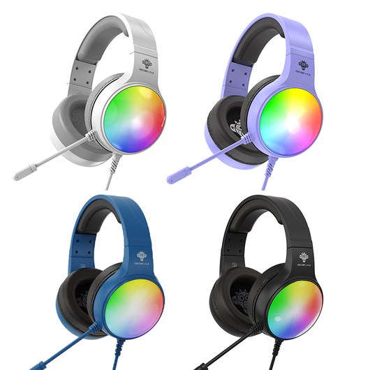 지데빌 G535 AURORA 가상 7.1채널 RGB 게이밍 헤드셋, 블랙