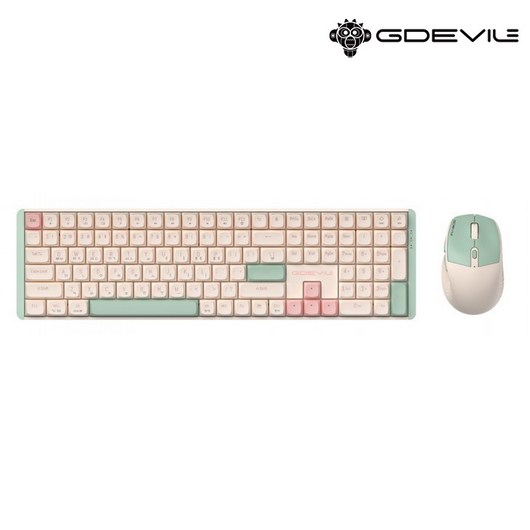 GDEVIL MK850W 무선 기계식 키보드 마우스 세트 (아이보리)