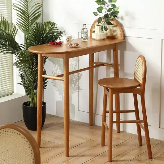 반타원테이블 반원테이블 반원식탁 반원형테이블 원목바테이블 높은바테이블, DIY(고객직접조립), 테이블