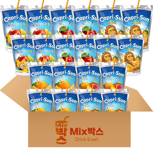 [믹스박스] 카프리썬 5종 세트 (오렌지망고+오렌지+사과+멀티비타민+사파리), 2세트, 200ml