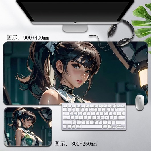 스텔라 블레이드 대형 초대형 컴퓨터 키보드 마우스 패드, 3mm, 600x300mm, 다크 그레이 05, 1개