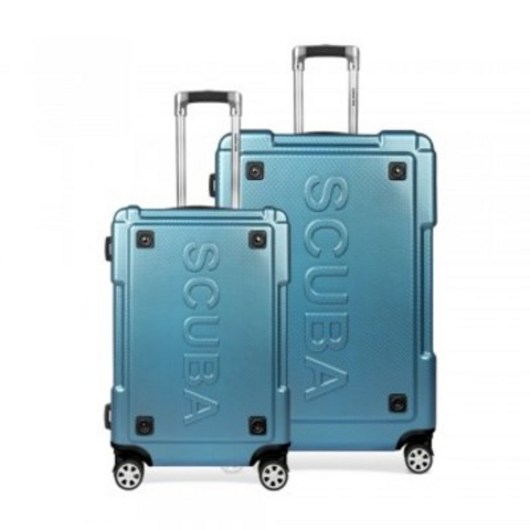 씨랜드 스쿠버 하드케이스 20인치 및 28인치 지퍼형 롤백 장비 가방 – 캐리어 벨트 증정, 블루 프리다이빙캐리어