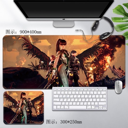 스텔라 블레이드 대형 초대형 컴퓨터 키보드 마우스 패드, 3mm, 600x300mm, 황금 23, 1개