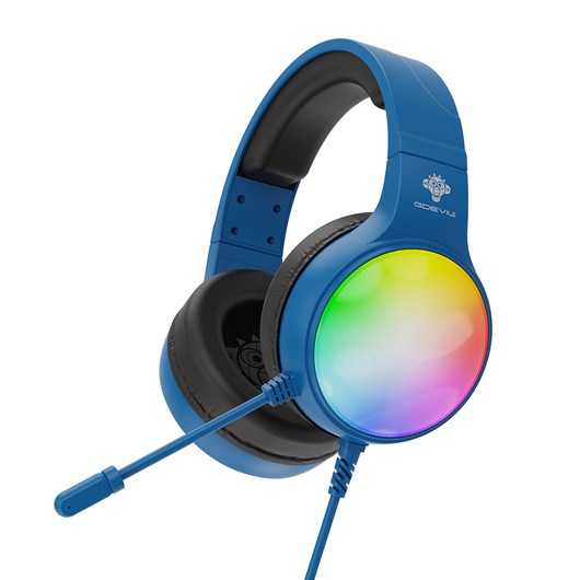 GDEVIL 지데빌 G535 AURORA 가상 7.1채널 RGB 게이밍 헤드셋, 블루