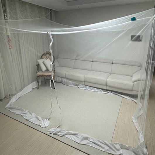 지퍼 사각 침대 모기장 대형