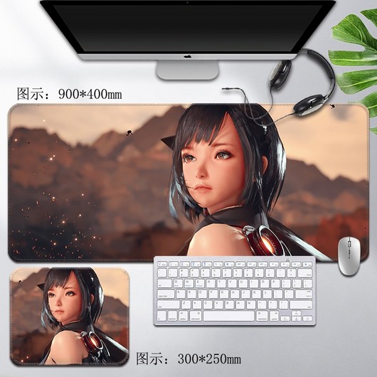 스텔라 블레이드 대형 초대형 컴퓨터 키보드 마우스 패드, 3mm, 900x400mm, 레몬 옐로우 20, 1개
