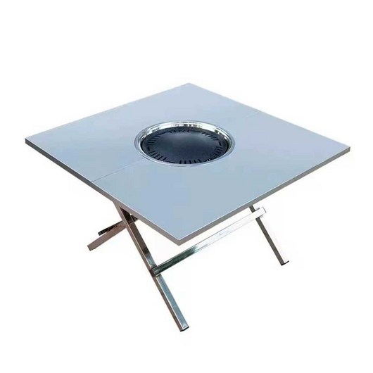 업소용 불판 테이블 식탁 가정용 스텐 불판식탁 바비큐, 90x90x70스퀘어테이블(33CM베이킹팬)