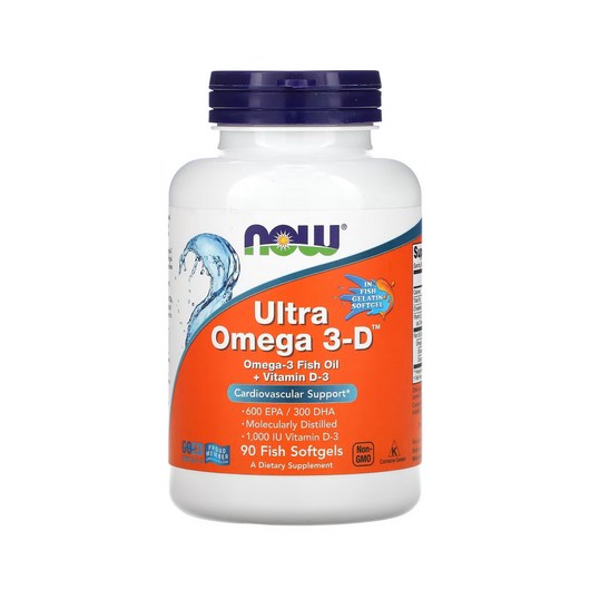 나우푸드 울트라 오메가3 D 600 EPA 300 DHA 90피쉬소프트겔 Omega 3D, 성인남녀공용