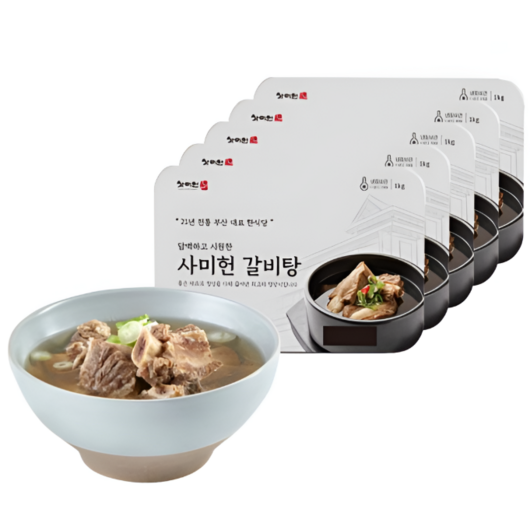 사미헌 갈비탕5팩1팩1kg, 1kg, 5개_입맛 돋우는 담백한 맛