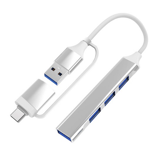 비즈 멀티 USB 허브 C타입 젠더 4포트 확장형 (BZ-C4U), 1세트