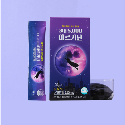 [4박스 자연채움 ]아르기닌 5000mg 14포 세븐베리맛 젤리, 350g, 1개