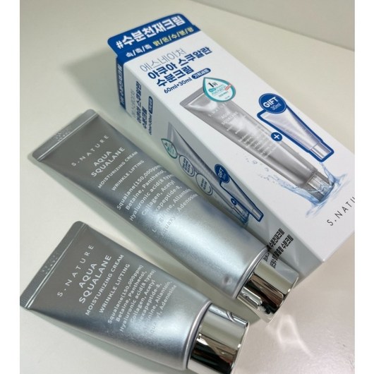 [초홍뷰티] [best] 에스네이처 아쿠아 스쿠알란 수분크림 60ml+ 30ml 사은품 증정 크림 건조 피부 가려운 피부 저자극 예민 민감 피부 화장품 남자 여자 px 추천, 3개, 60ml