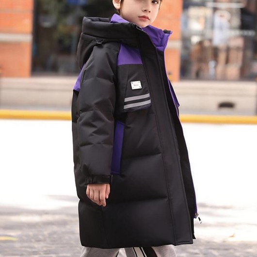 투나이언 주니어 키즈 남아 여아 공용 오리털 롱패딩 방수 방풍 겨울 점퍼
