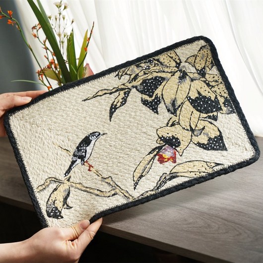 냄비받침 라운드 식탁 뜨개질 단열 미끄럼방지 가벼운 북유럽 매트 컵받침 코스터