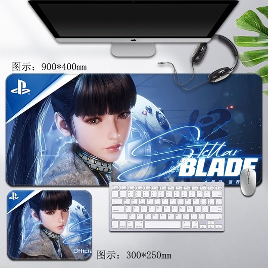 스텔라 블레이드 대형 초대형 컴퓨터 키보드 마우스 패드, 3mm, 900x400mm, 카키 16, 1개