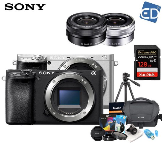 [소니정품] A6400 16-50mm 128GB 패키지 미러리스카메라 /ED, 01 소니A6400블랙+16-50mm+128GB