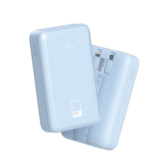 팬톤 23W PD 고속충전 빌트인 케이블 보조배터리 20000mAh, Ocean Breeze