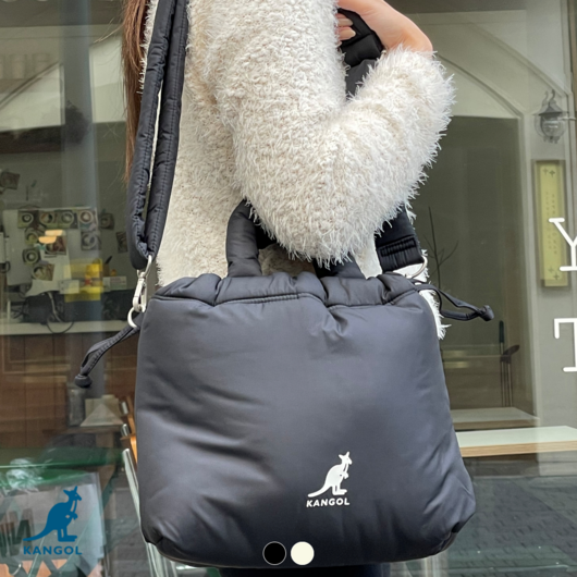 캉골(KANGOL) W-P 푸퍼 토트백 핸드백 여성용 대형