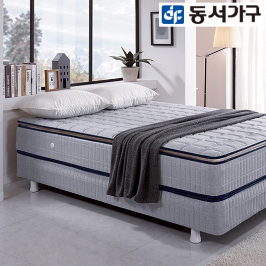 동서가구 필로우탑 9존 독립+본넬 매트 투 매트리스 고급 퀸 Q 침대 DFAC4009, 그레이