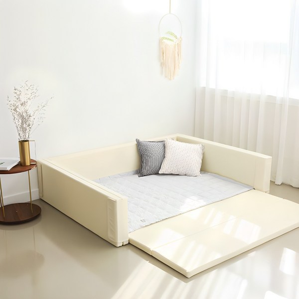 베베끌레르 끌레르 멀티 범퍼매트 미디움 색상 아이보리 그레이 범퍼침대, 퓨어아이보리