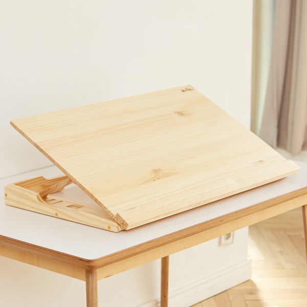  곧은나무 각도조절 보조책상 800 소나무 