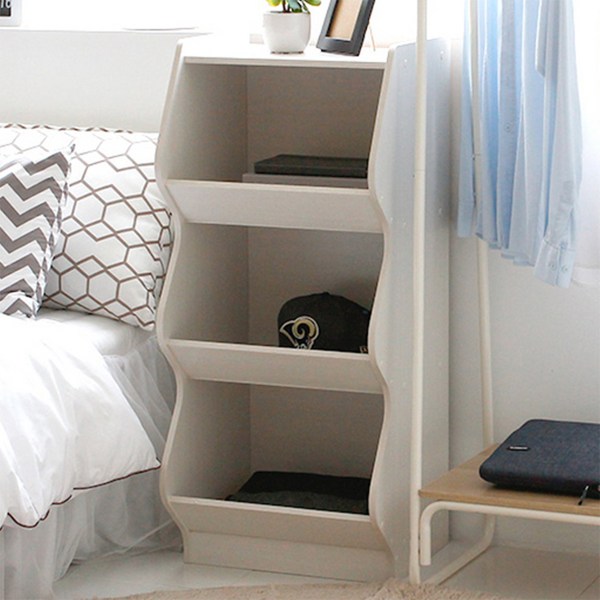 아이리스 3단 웨이브 책장 KSB-3S, 오프화이트