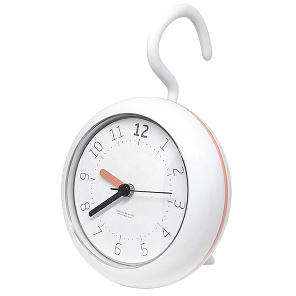 무아스 무소음 욕실 방수 시계, ORANGE