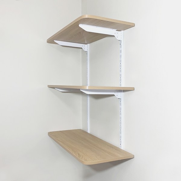 하드웰 철제 시스템 벽선반, 철재 : 화이트, 오크 상판